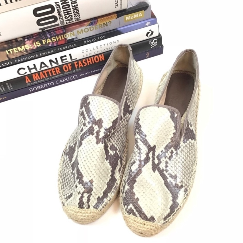 Elyse Walker Flats Blair Espadrille Snake Slip On Shoes